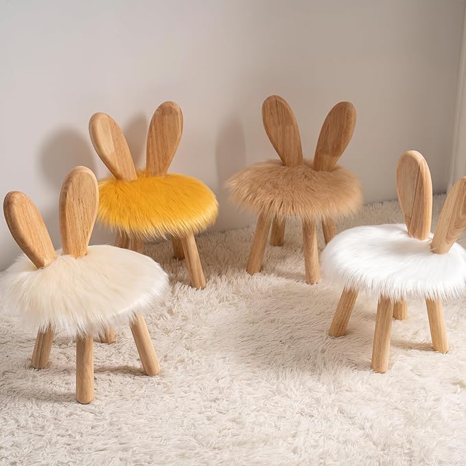 Wooden Toddler Chair Rabbit Stool Suitable for A Variety of Color Rest Stool for Any Room Decoration Game Room Cute Chair