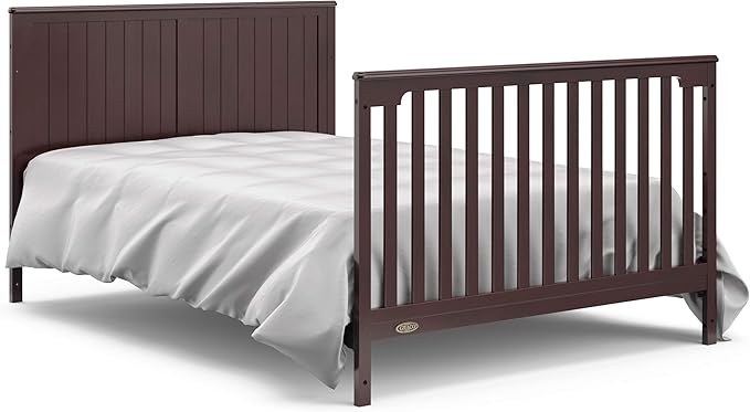 Graco Hadley 5-in-1 Convertible Crib and Changer with Drawer (Espresso) – GREENGUARD Gold Certified, Crib and Changing Table Combo with Drawer, Includes Baby Changing Pad, Converts to Full-Size Bed