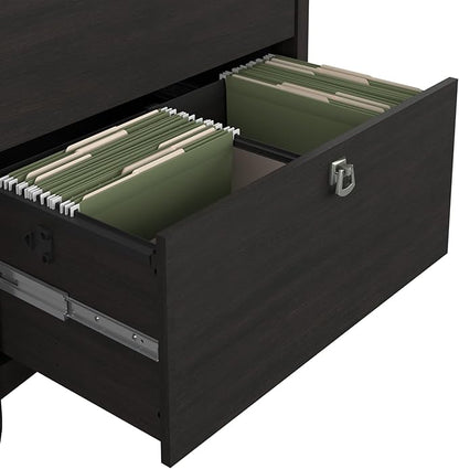 Bush Furniture Salinas 2 Drawer Lateral File Cabinet | Home Office Storage for Letter, Legal, and A4-size Documents, Vintage Black