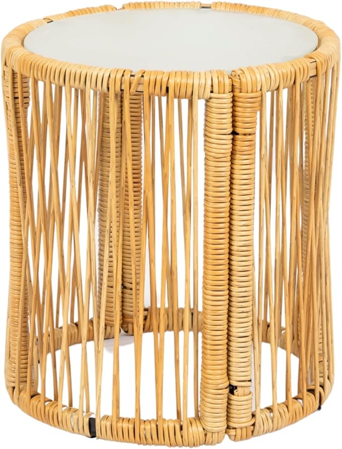 3-Piece Outdoor PE Rattan Furniture Set, Patio Wicker Conversation Loveseat Sofa Sectional Couch with Thick Cushion for Backyard, Deck, Poolside, Zn-Light Yellow