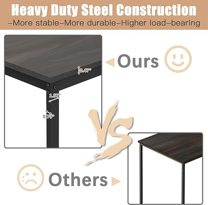 L Shaped Desk, Office Computer Corner Desk, 55 inch Home Gaming Desk Table, Writing Study Workstation with Storage Shelves for Home Office, Space-Saving, Industrial, Espresso