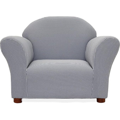 Keet Roundy Kid's Chair Gingham, Wood, Navy