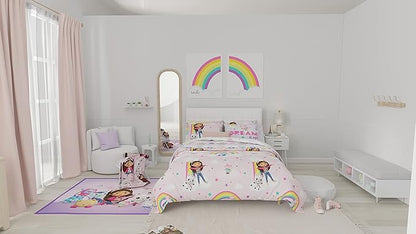 Franco Gabby's Dollhouse Kids Bedding Super Soft Comforter and Sheet Set with Sham, 7 Piece Full Size, (Officially Licensed Product)
