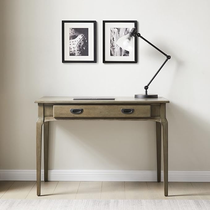 Leick Home 22400-GR Stratus Laptop Computer Desk with Drop Front Keyboard Drawer, Smoke Gray