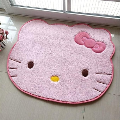 Area Rugs Kawaii Carpet Super Soft Area Rugs Cute Cartoon Kitten Face Pattern Bedroom Mats，Luxury Shaggy High Absorbent and Anti Slip