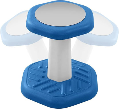 Kids Wobble Stool Chair Seat, Flexible Classroom Seating Improves Focus, Posture & Helps ADHD/ADD. Wobble Stools for Classroom Seating, Ages 3-8, Blue+Green