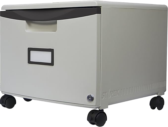 Storex 61266B01C File Cabinet, 1-Pack, Gray/Black