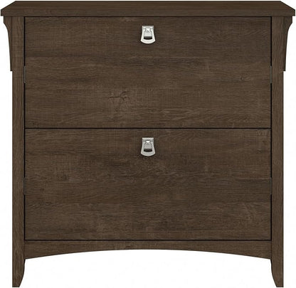 Bush Furniture Salinas 2 Drawer Lateral File Cabinet in Ash Brown