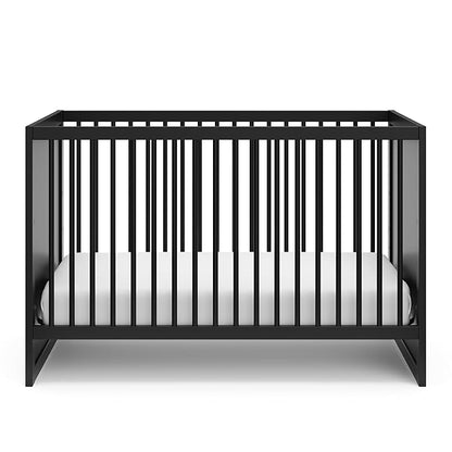 Storkcraft Calabasas 3-in-1 Convertible Crib (Black) – GREENGUARD Gold Certified, Fits Standard Crib Mattress, Converts to Toddler Bed, Modern Style, Easy 30-Minute Assembly