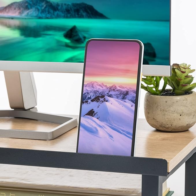 IRIS OWDN-8862 Computer Desk with Organizer, Monitor Stand, and Cable Tray, 31" - Rustic, Wood