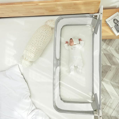 SISTINE Baby Bedside Crib, 3 in 1 Baby Bassinet, Baby bedside bassinet, Safe bedside bassinet,Crib Safe Sleeping Together，Infant/Baby Boy/Baby Girl/Crib Side Bassinet (Gray)