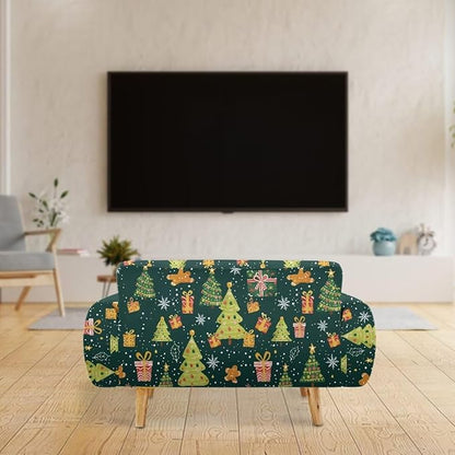 FKELYI Christmas Tree Sofa Couch Cover Comfortable Furniture Protector with Elastic Bottom Stretch Sofa Slipcover for Living Room L