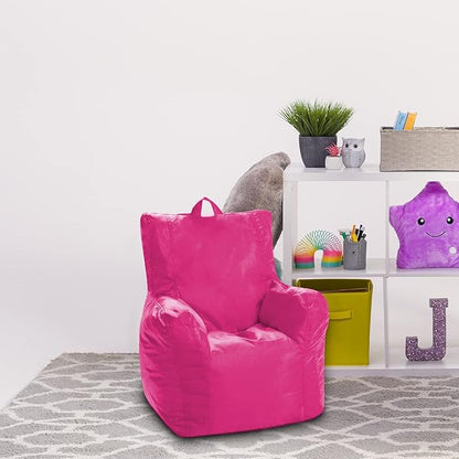 Posh Creations Bean Bag Structured Seat for Toddlers and Kids, Comfy Chair for Children, Pasadena, Pink