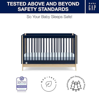 GAP babyGap Tate 4-in-1 Convertible Crib - Greenguard Gold Certified, Navy/Natural