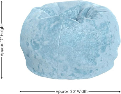 Flash Furniture Dillon Small Teal Furry Bean Bag Chair for Kids and Teens