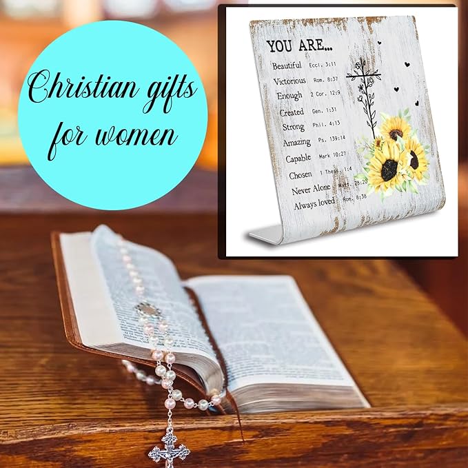 Christian office decor for Men Prayer Room Decor for Office Desk Scripture Motivational Birthday Gifts for Her, Mom,Sister, Friends, Coworker Birthday Gifts for Women Catholic XUV03
