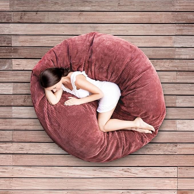 Bean Bag Chairs (No Filler),Bean Bag Cover,Stuffed Animal Storage Bean Bag,Plush Toys Storage Bag,Bean Bag for Kids,Adults,Teens[Large 36 x 45 in] Red Bean Bag