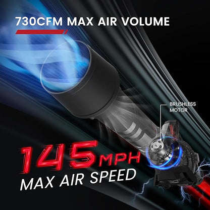 (2024 New Version) 58V 730CFM Cordless Leaf Blower with 2.5AH Battery & Charger