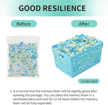 5lbs Shredded Memory Foam Filling for Bean Bag Filler, Premium Soft Filling,without Added Gel Particles,Very Suitable for Filling Bean Bags and Pillows