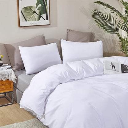 White Comforter Queen White Bedding Comforter Set Full True White Bed Set Soft Durable Solid Bright White Breathable Comforter Set Women Durable Lightweight Plain White Comforter Queen