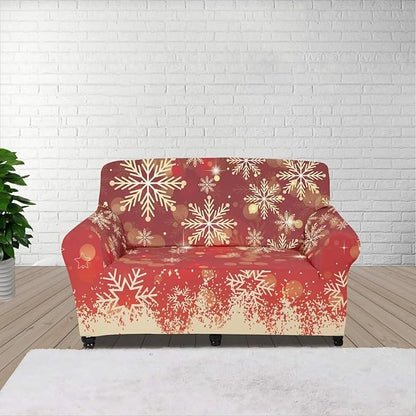 FKELYI Christmas Snow Sofa Slipcover Stretch Sofa Couch Cover for Living Room Non-Slip Furniture Protector Washable Sofa Slipcovers M