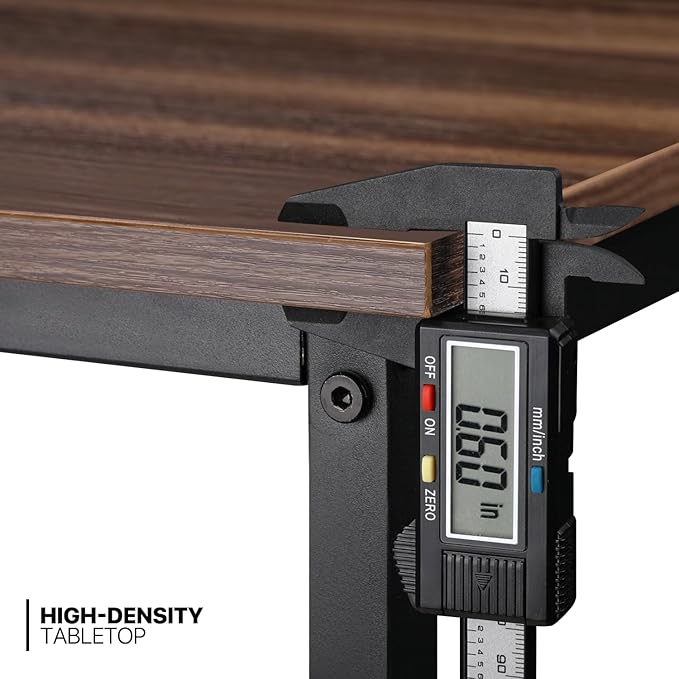 MoNiBloom 47 Inches Computer Desk with Storage Bag, Study Work Writing Table w/Metal Frame for Home Office, Walnut Color