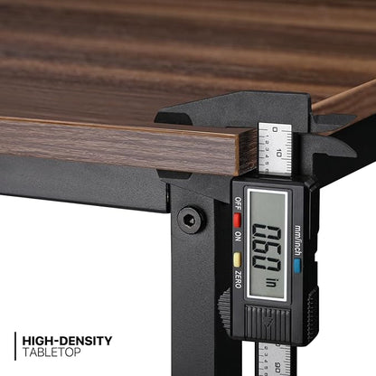 MoNiBloom 47 Inches Computer Desk with Storage Bag, Study Work Writing Table w/Metal Frame for Home Office, Walnut Color