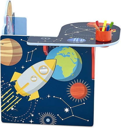 Delta Children Space Adventures Chair Desk with Storage Bin - Ideal for Arts & Crafts, Snack Time, Homeschooling, Homework & More - Greenguard Gold Certified, Blue