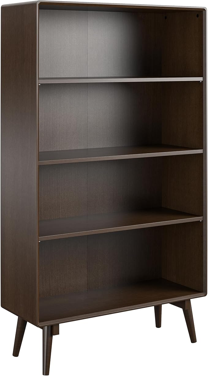 Novogratz Brittany 4 Shelf Bookcase, Walnut