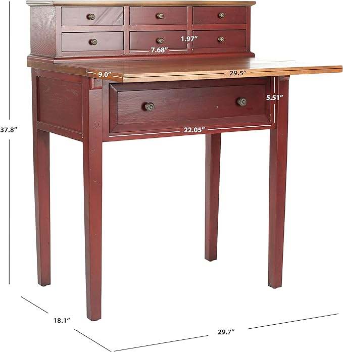 Safavieh American Homes Collection Abigail Egyptain Red and Oak Fold Down Desk