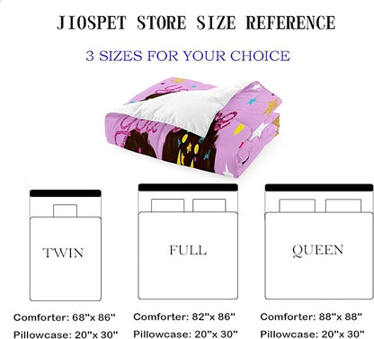 Black Girl Comforter Sets Twin-African Black Girls Twin Comforter Sets for Girls Cute Black Girl Twin Bedding Sets for Girls Princess Room Decor for Girls Bedroom, Twin (1 Comforter 1 Pillowcase)