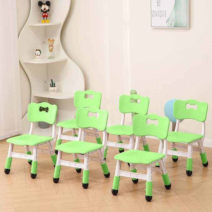 Kids' Desk Chairs Adjustable Height is Suitable for Children's Chairs Used in Families, Schools and Day-Care Between 2-10 Years Old The Max Bearing Capacity is 220LB(7PCS-Beige)