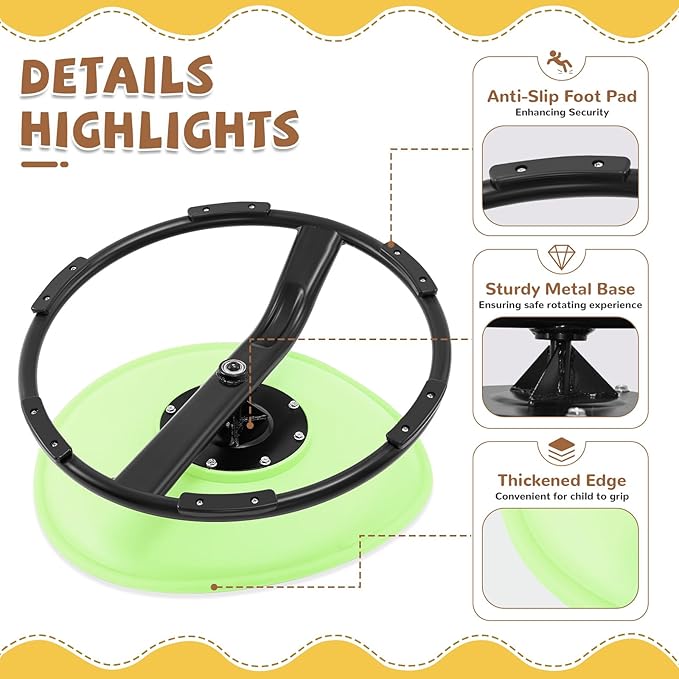 Zhenx Spinning Chair for Kids, Autism Kids Swivel Chair, Kids Sensory Chair, Spinning Chair for Autistic Kids & ADHD Children, Sit and Spin Training Body Coordination(Green)