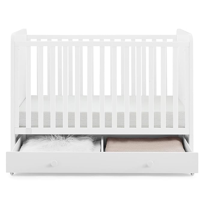 GAP babyGap Graham 4-in-1 Convertible Crib with Storage Drawer - Greenguard Gold Certified, Bianca White