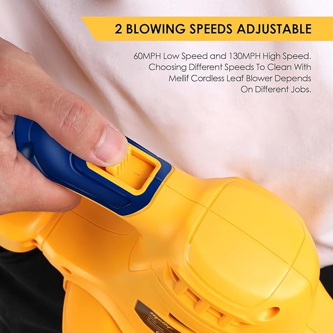 Cordless Leaf Blower, Mellif for 20V Max Lithium Battery (Battery NOT Included) Handheld Electric Jobsite Air Blower 100CFM 110MPH Powerful for Lawn Care | Snow Blow | Yard Clean