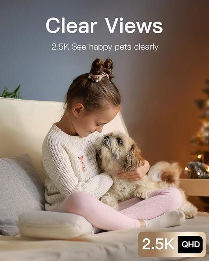 VIMTAG Indoor Camera 2.5K 4MP, Cameras for Home Security 2.4/5Ghz WiFi, Pet Camera 360° Pan/Tilt, Baby Montior with Phone App, Night Vision, Motion Alerts, Cloud/Local Storage, Support Alexa, 1 Pack