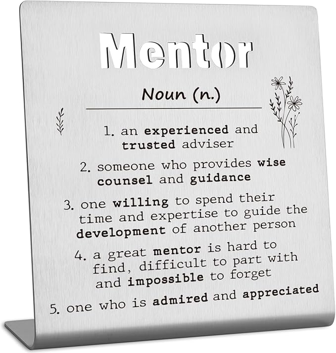 Afterprints Mentor Gifts for Women Men Thank You Gifts For Mentor Leaving Going Away Retirement Appreciation Boss, Coworker, Teacher, Counselor, Coach Office Desk Decor XLK04