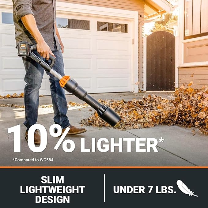 WORX Nitro 40V LEAFJET WG585 Leaf Blower Cordless with Battery & Charger, PowerShare, Blowers for Lawn Care Up to 165 MPH 620 CFM, Lightweight with High-Power Turbine Fan and Brushless Motor