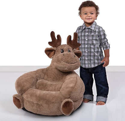 Trend Lab Moose Toddler Chair Plush Character Kids Chair Comfy Furniture Pillow Chair for Boys and Girls, 21 x 19 x 19 inches
