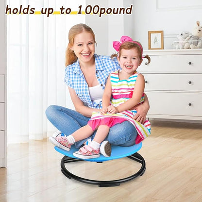 Kids Swivel Chair, Spinning Chair for Kids, Sit and Spin Chair for Kids,Balance Physical Therapy Equipment, Training Body Coordination，Sensory Spinning Seat for Kids (Blue)