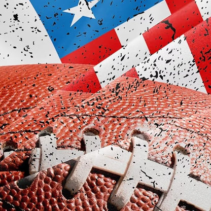 American Football Comforter Set for Boys Teens,Kids Sports Bedding Set Queen Size,USA Flag Football Printed Bedroom Sets with 2 Matching Pillow Shams