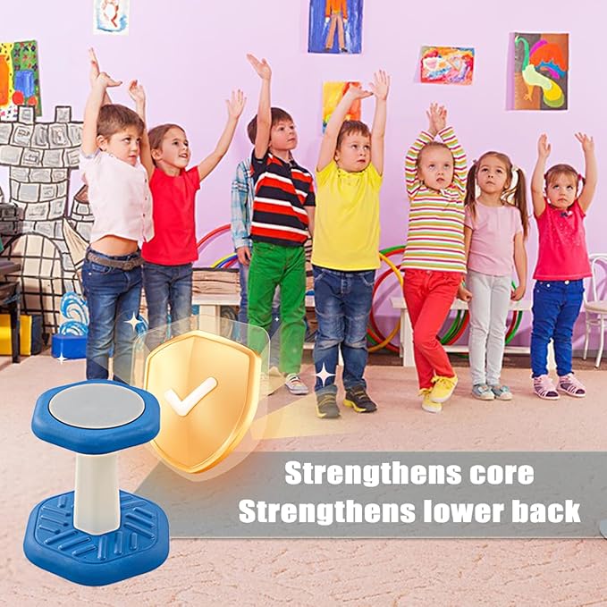 Active Chairs Kids Preschool Wobble Stool - Alternative Flexible Seating Balance Wiggle Stool for Classroom,Preschool,Kindergarten&Elementary School,Active Sensory Chairs,Ages3-8,Blue(14in)