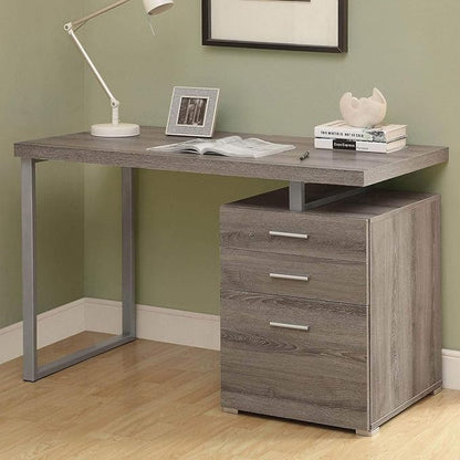 Monarch Specialties Computer Desk with File Cabinet-Left or Right Set-Up, 48" L, Dark Taupe