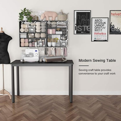 Weehom Computer Desk Home Office Writing Desk Study Laptop/Dining Table - 55 Inches Black Desk