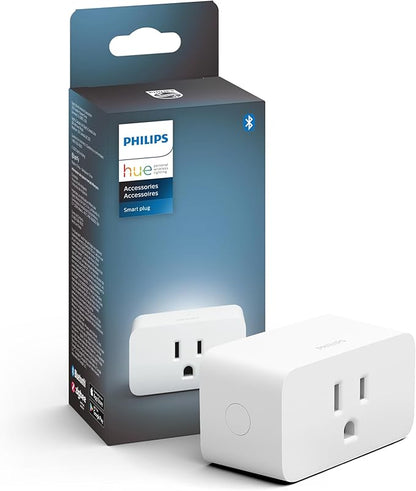 Philips Hue Smart Plug, White - 1 Pack - Turns Any Light Into a Smart Light - Control with Hue App & Smart 75W A19 LED Bulb - White and Color Ambiance Color-Changing Light - 1 Pack