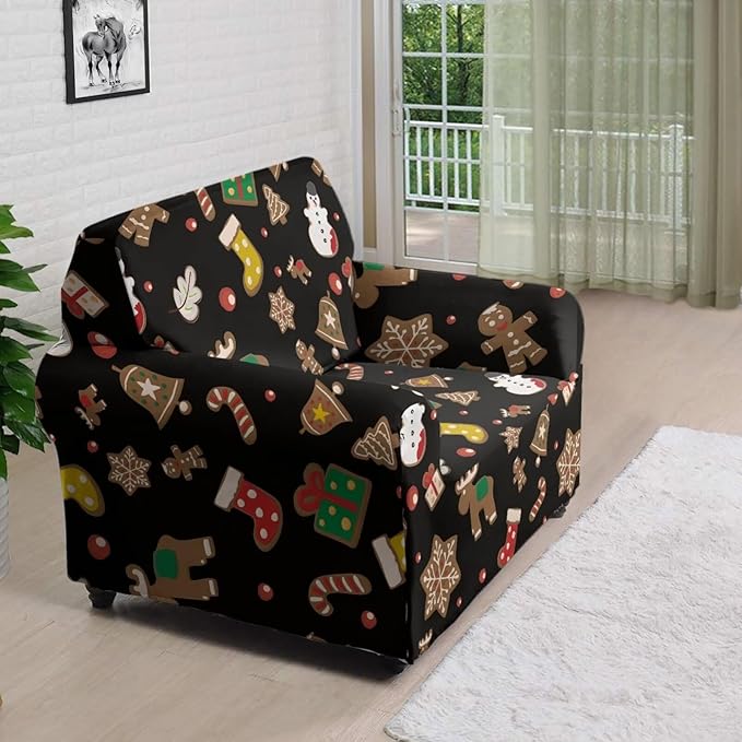 FKELYI Christmas Decorations Indoor Furniture Protector Easy Going Stretch Sofa Slipcover Non-Slip Sofa Slipcovers Washable Sofa Couch Cover S