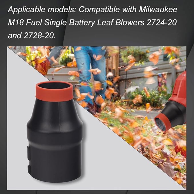Car Drying Nozzle with Red Soft Tip Cover for Milwaukee M18 Fuel Single Battery Leaf Blowers Fits 2724-20 and 2728-20