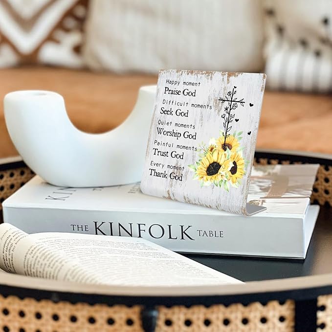 Christian Office Decor for Women Religious Gifts christian office supplies Faith Christian Gifts Prayer Room Decor for Office Desk Scripture Inspirational Home Decor XUV01