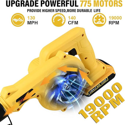 Cordless Blower for DEWALT 20V Max Battery, 3-in-1 Handle Small Blower & Vacuum & Inflatable Compatible with DEWALT Battery by MKMKYEE (Battery Not Included)