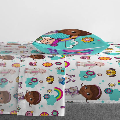 Jay Franco Disney Junior Doc McStuffins Hospital 5 Piece Twin Bed Set - includes Reversible Comforter & Sheet Set - Super Soft Fade Resistant Microfiber (Official Disney Junior Product)
